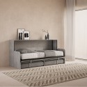 Cama abatible con sofá gris colchón individual Kando Sofà MCM Rebajas