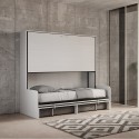 Litera abatible con sofá blanco ahorrador de espacio Kando Sofà 2MBF Stock