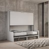 Litera abatible con sofá blanco ahorrador de espacio Kando Sofà 2MBF Stock