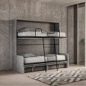 Sofá cama abatible literas gris con colchones Kando Sofà 2MCM Rebajas