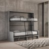 Sofá cama abatible literas gris con colchones Kando Sofà 2MCM Rebajas