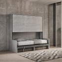 Sofá cama abatible literas gris con colchones Kando Sofà 2MCM Stock