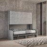 Sofá cama abatible literas gris con colchones Kando Sofà 2MCM Stock