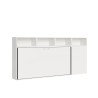 Cama abatible con colchón individual, armario y estantes blancos Kando A Oferta