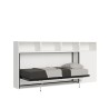 Cama abatible con colchón individual, armario y estantes blancos Kando A Venta