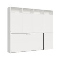 Cama individual abatible horizontal con colchón, armario y librería Kando B Oferta