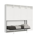 Cama individual abatible horizontal con colchón, armario y librería Kando B Venta