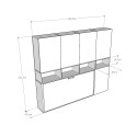 Cama abatible horizontal ahorro de espacio colchón individual blanco Kando C Medidas