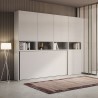 Cama abatible horizontal ahorro de espacio colchón individual blanco Kando C Descueto