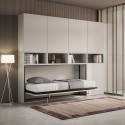 Cama abatible horizontal ahorro de espacio colchón individual blanco Kando C Promoción