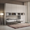 Cama abatible horizontal ahorro de espacio colchón individual blanco Kando C Promoción