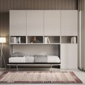 Cama abatible horizontal ahorro de espacio colchón individual blanco Kando C Rebajas