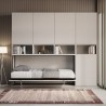 Cama abatible horizontal ahorro de espacio colchón individual blanco Kando C Rebajas