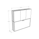 Mueble con cama individual abatible horizontal armario blanco Kando D Características
