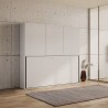 Mueble con cama individual abatible horizontal armario blanco Kando D Descueto