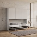 Mueble con cama individual abatible horizontal armario blanco Kando D Promoción