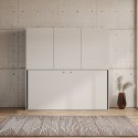 Mueble con cama individual abatible horizontal armario blanco Kando D Catálogo