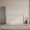 Mueble con cama individual abatible horizontal armario blanco Kando D Catálogo
