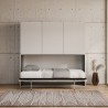 Mueble con cama individual abatible horizontal armario blanco Kando D Rebajas