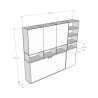 Cama plegable blanca con colchón individual horizontal ahorradora de espacio Kando E Medidas