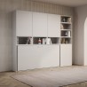 Cama plegable blanca con colchón individual horizontal ahorradora de espacio Kando E Descueto