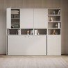 Cama plegable blanca con colchón individual horizontal ahorradora de espacio Kando E Stock