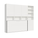 Cama plegable blanca con colchón individual horizontal ahorradora de espacio Kando E Oferta