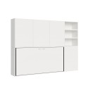 Cama individual plegable horizontal con librería blanca Kando F Oferta