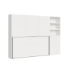 Cama individual plegable horizontal con librería blanca Kando F Oferta