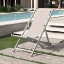 2 Tumbonas mar playa de aluminio plegable regulable Riccione Gold 