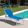 2 Tumbonas de Aluminio para Playa con Toldo Ajustable Nettuno Elección