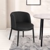 Silla butaca moderna de salón y cocina en tela negra Raund Venta
