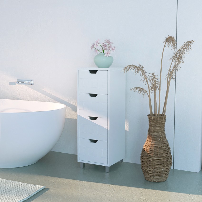 Cómoda de baño multifuncional moderna de 4 cajones Servez Promoción