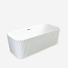 Bañera rectangular exenta blanca acanalada 170x75cm Lemno Oferta