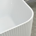 Bañera rectangular exenta blanca acanalada 170x75cm Lemno Rebajas