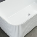 Bañera rectangular exenta blanca acanalada 170x75cm Lemno Descueto