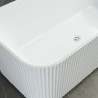 Bañera rectangular exenta blanca acanalada 170x75cm Lemno Descueto