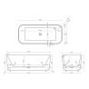 Bañera rectangular exenta blanca acanalada 170x75cm Lemno Catálogo
