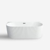 Bañera moderna de pared ovalada 170x80cm de acrílico acanalada Delo Venta