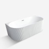 Bañera moderna de pared ovalada 170x80cm de acrílico acanalada Delo Oferta
