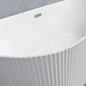 Bañera moderna de pared ovalada 170x80cm de acrílico acanalada Delo Rebajas