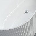 Bañera moderna de pared ovalada 170x80cm de acrílico acanalada Delo Descueto
