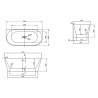 Bañera moderna de pared ovalada 170x80cm de acrílico acanalada Delo Catálogo
