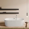 Bañera moderna de pared ovalada 170x80cm de acrílico acanalada Delo Promoción
