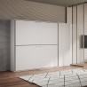 Cama litera doble abatible blanca moderna con armario Kando H Rebajas