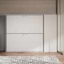 Cama litera doble abatible blanca moderna con armario Kando H Catálogo