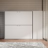 Cama litera doble abatible blanca moderna con armario Kando H Catálogo