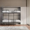 Cama litera doble abatible blanca moderna con armario Kando H Descueto