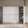 Cama litera doble abatible blanca moderna con armario Kando H Stock