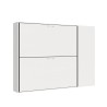 Cama litera doble abatible blanca moderna con armario Kando H Oferta